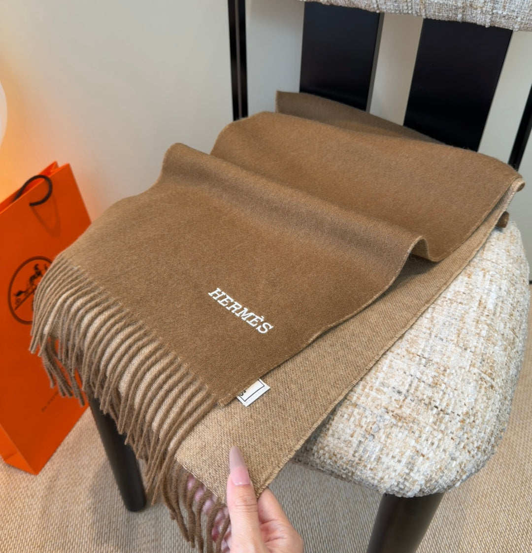 HM Scarf 190 CM Brown Wool 969492