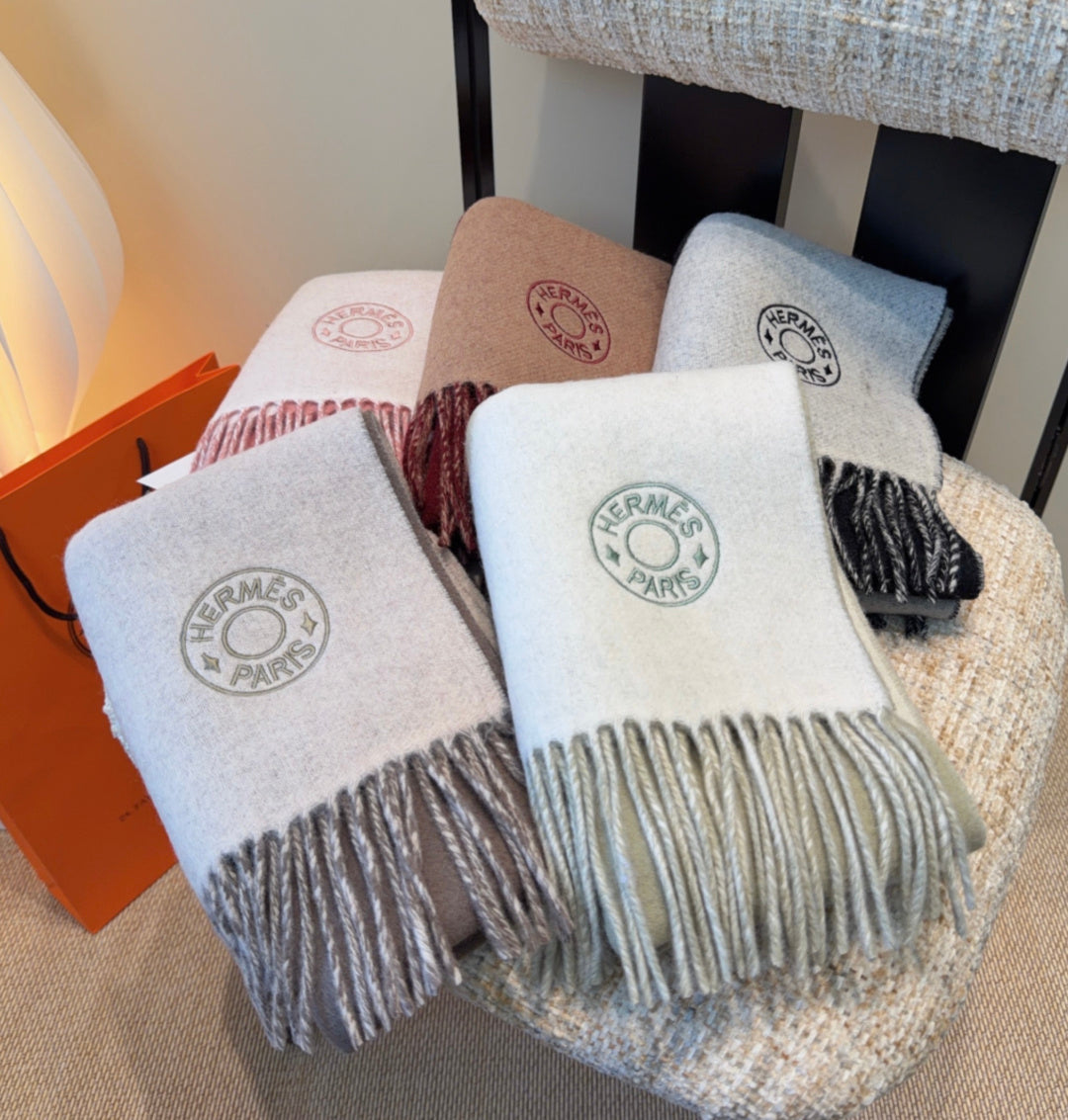 HM Scarf 190 CM Pink Ivory Wool 969496