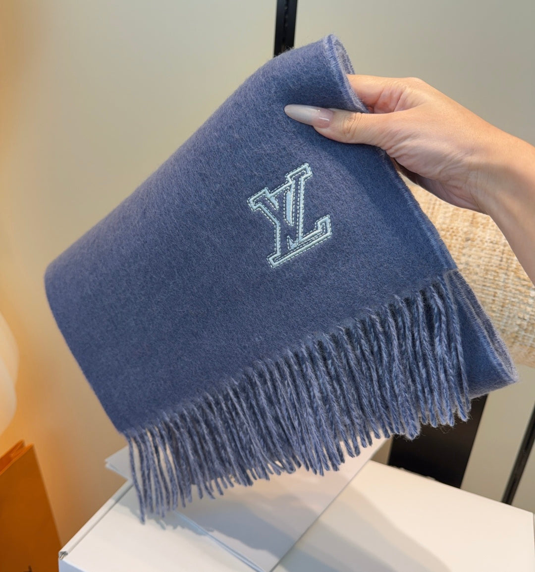 LV Scarf 180cm Dark Blue Cashmere 973406