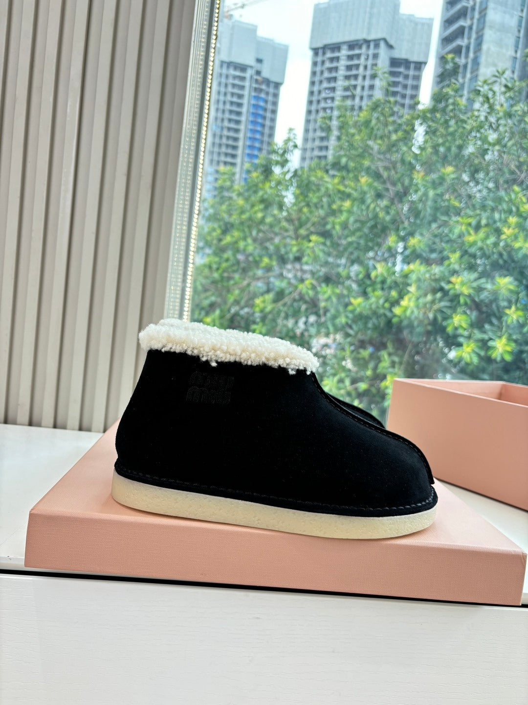 Miu Miu 2026 Shearling-Lined Ankle Boots Suede 994132