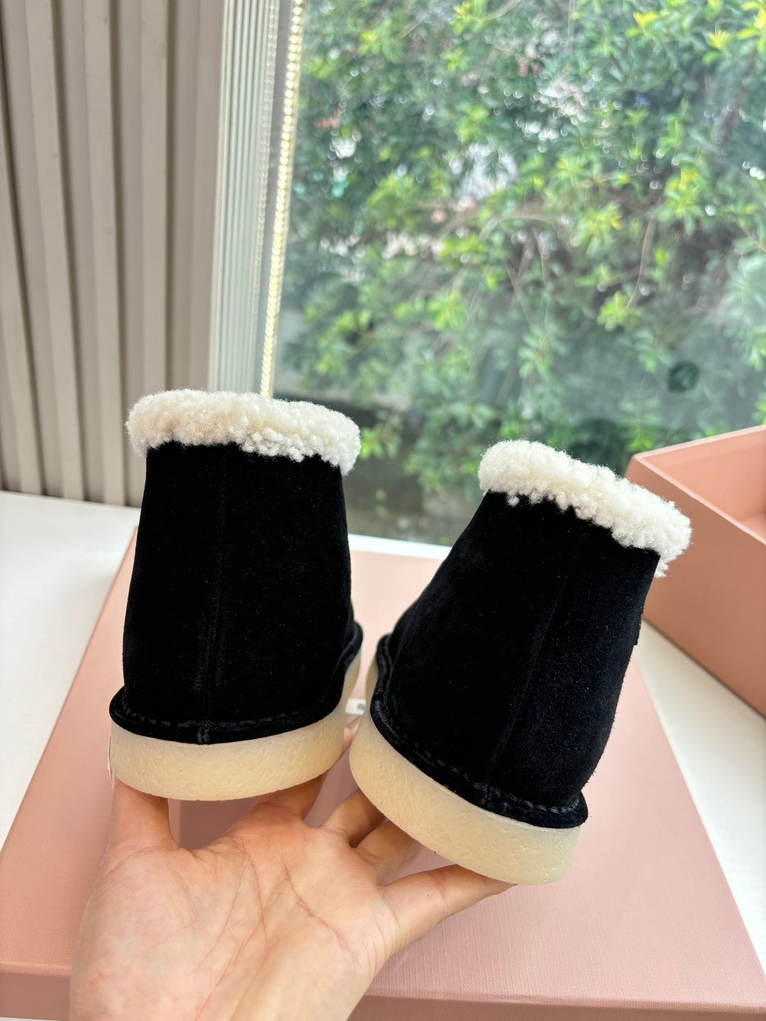 Miu Miu 2026 Shearling-Lined Ankle Boots Suede 994132