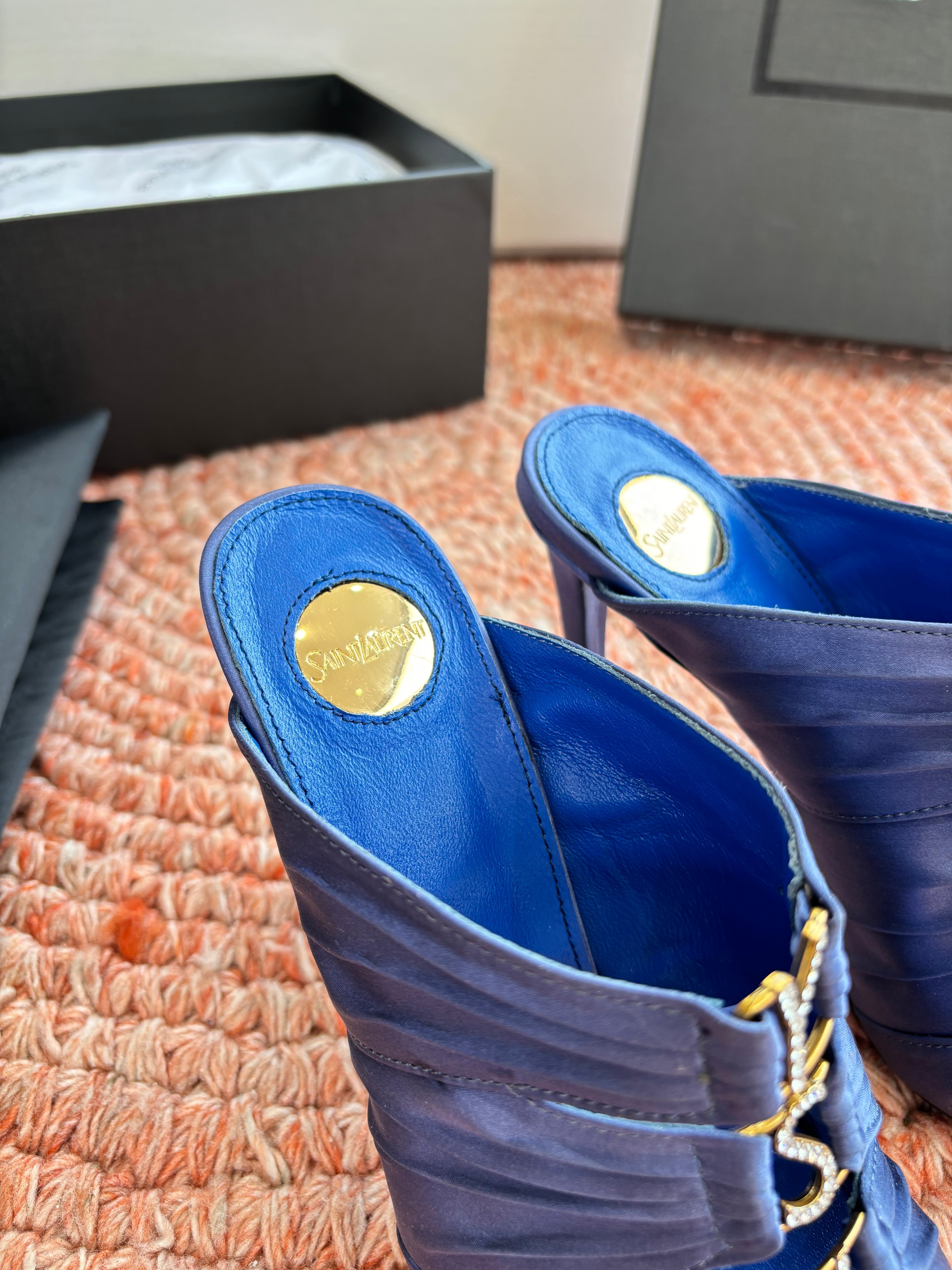YSL 2026 High Heels Sandals 110mm Silk Leather 648786
