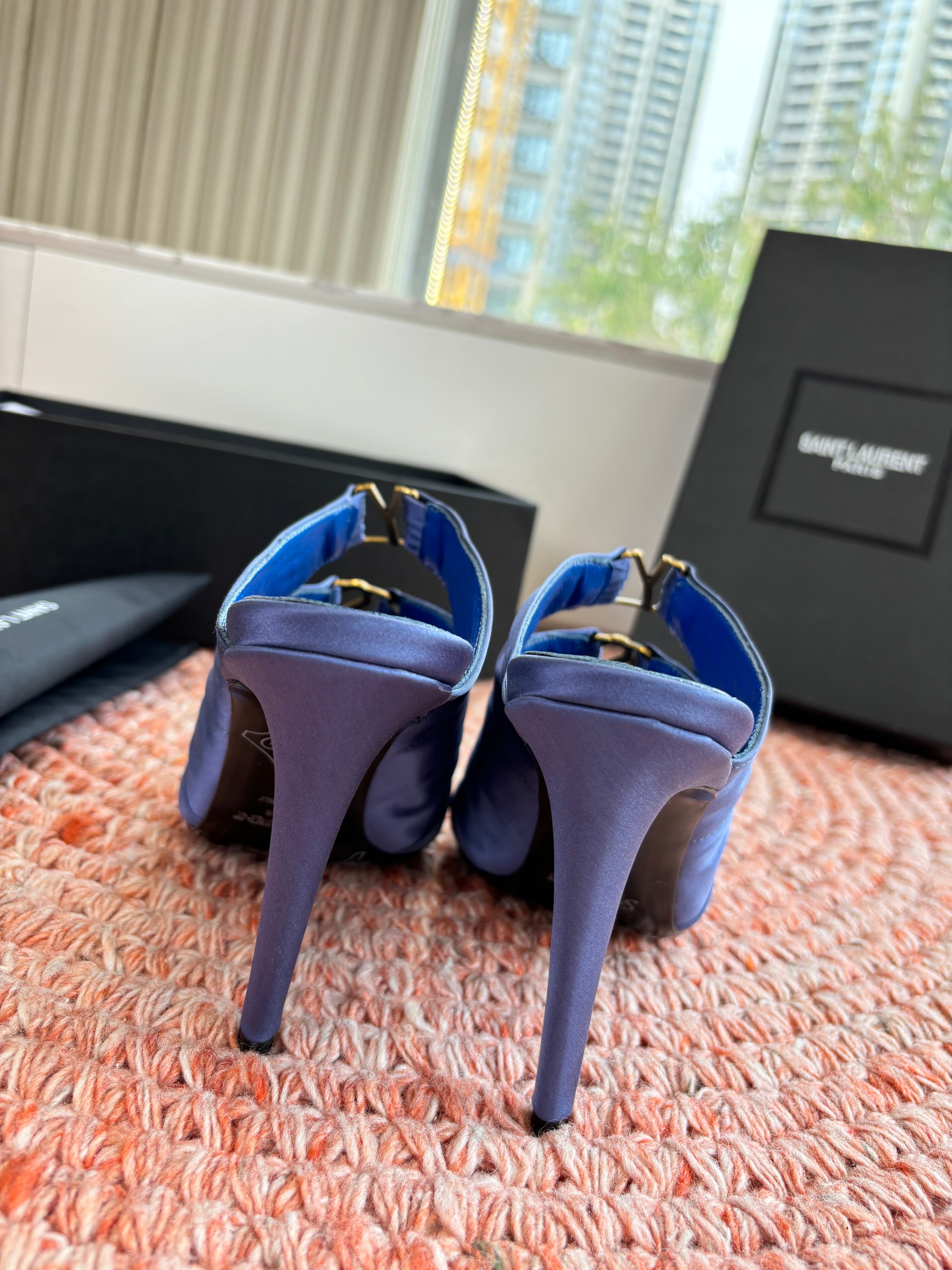 YSL 2026 High Heels Sandals 110mm Silk Leather 648786