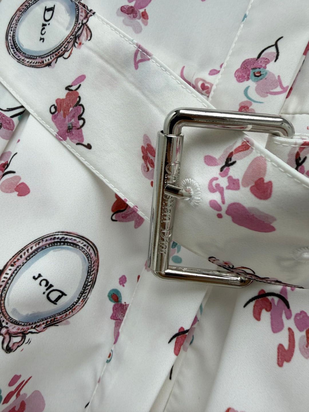 Dior 2026 Floral Stand Collar Slim Waist Shirt Dress Polyester 392333