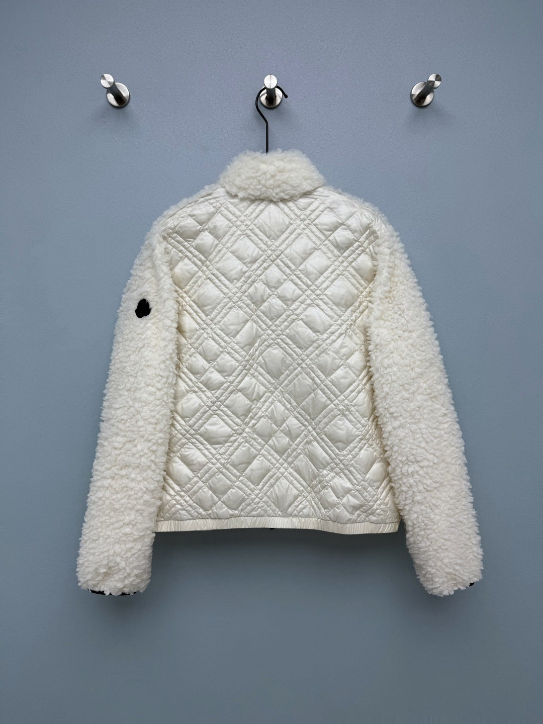 Moncler 2026 Diamond-Quilted Padded Cardigan White Wool Down