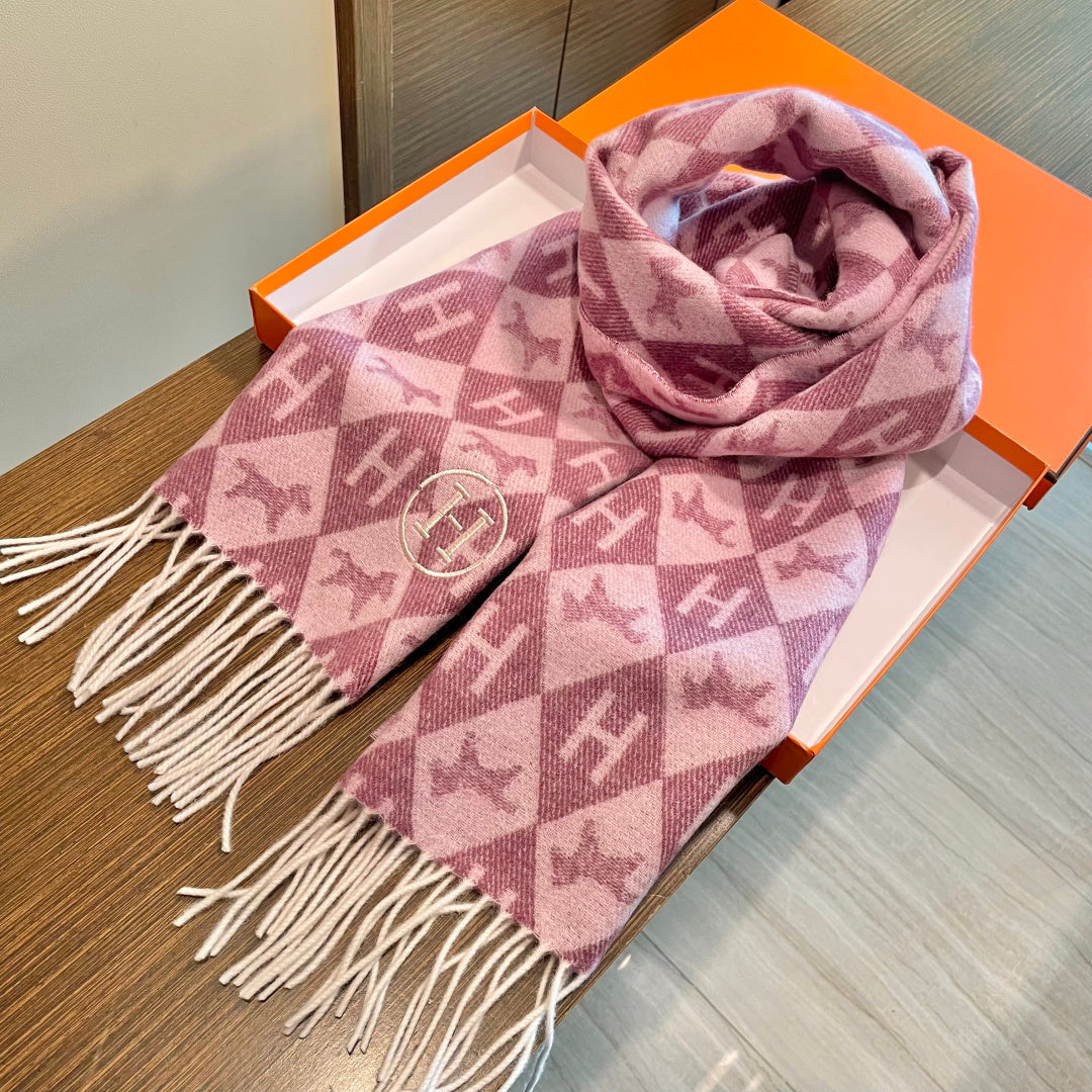 HM 25s Reversible Scarf 200cm Dark Pink Cashmere 960509