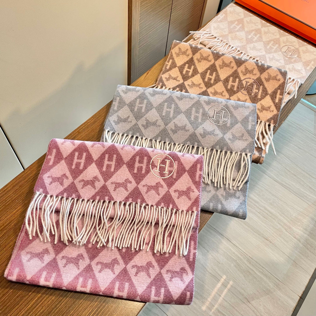 HM 25s Reversible Scarf 200cm Gray Cashmere 960510