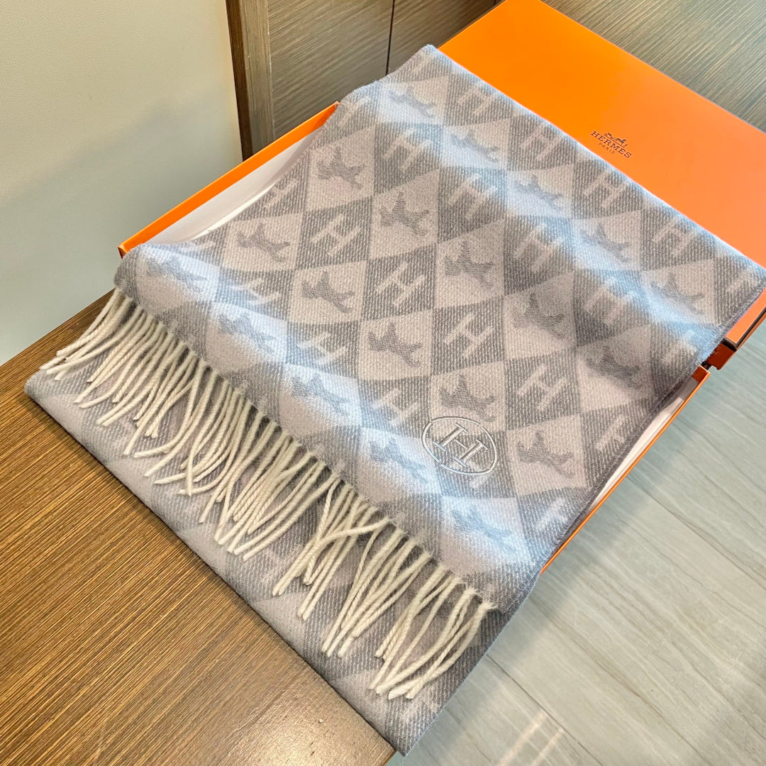 HM 25s Reversible Scarf 200cm Gray Cashmere 960510