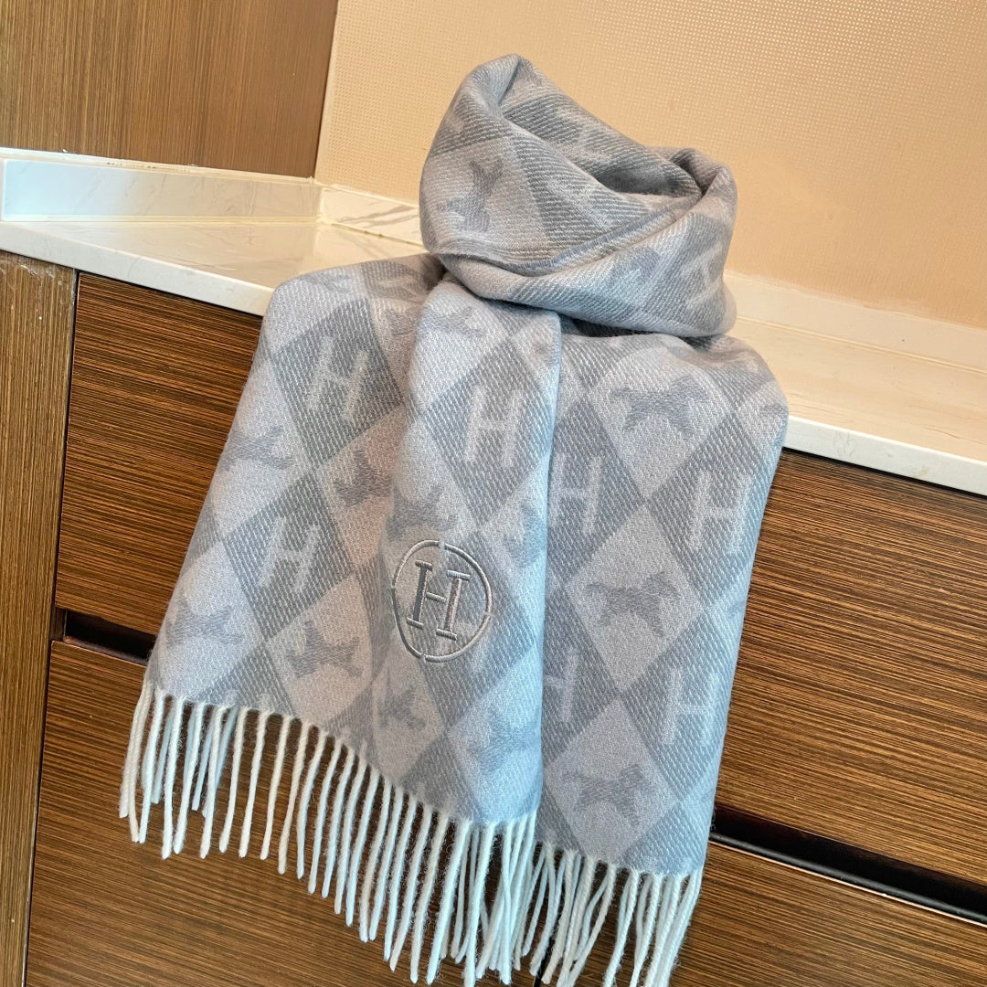 HM 25s Reversible Scarf 200cm Gray Cashmere 960510