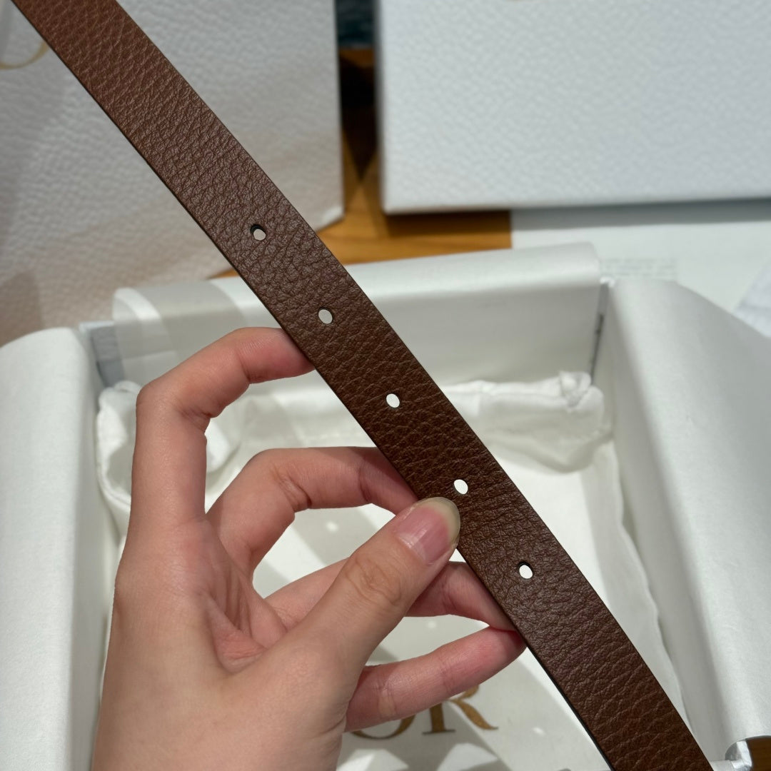 Dior 2026 Saddle Gold Buckle Belt 20mm Cowhide