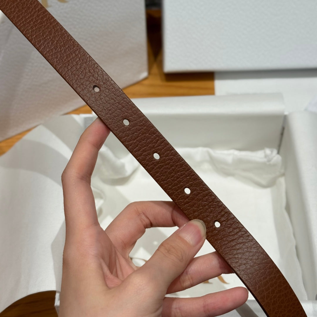 Dior 2026 Saddle Rose Gold Buckle Belt 20mm Cowhide