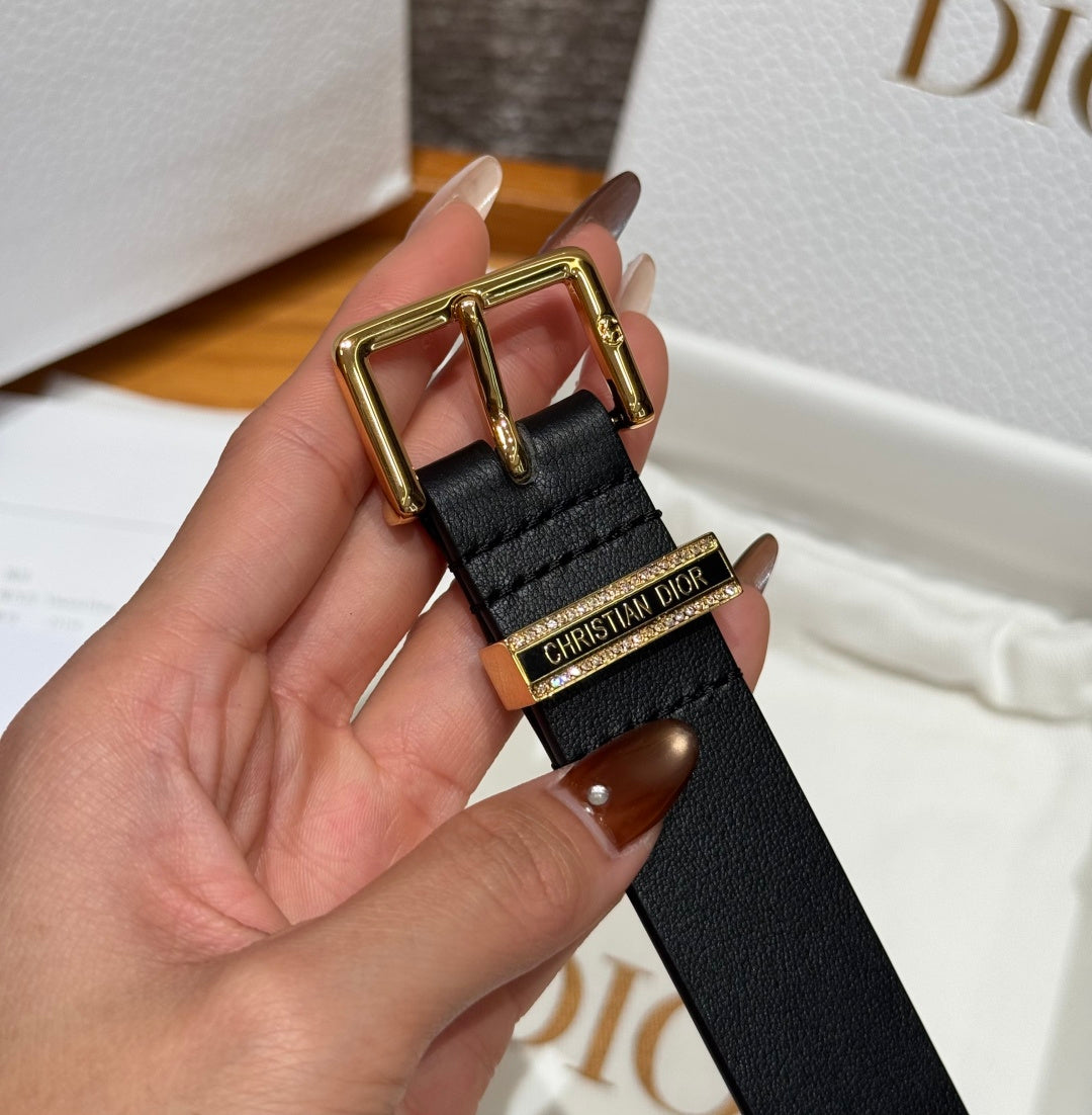 Dior 2026 Night Code Belt 25mm Smooth Cowhide Leather