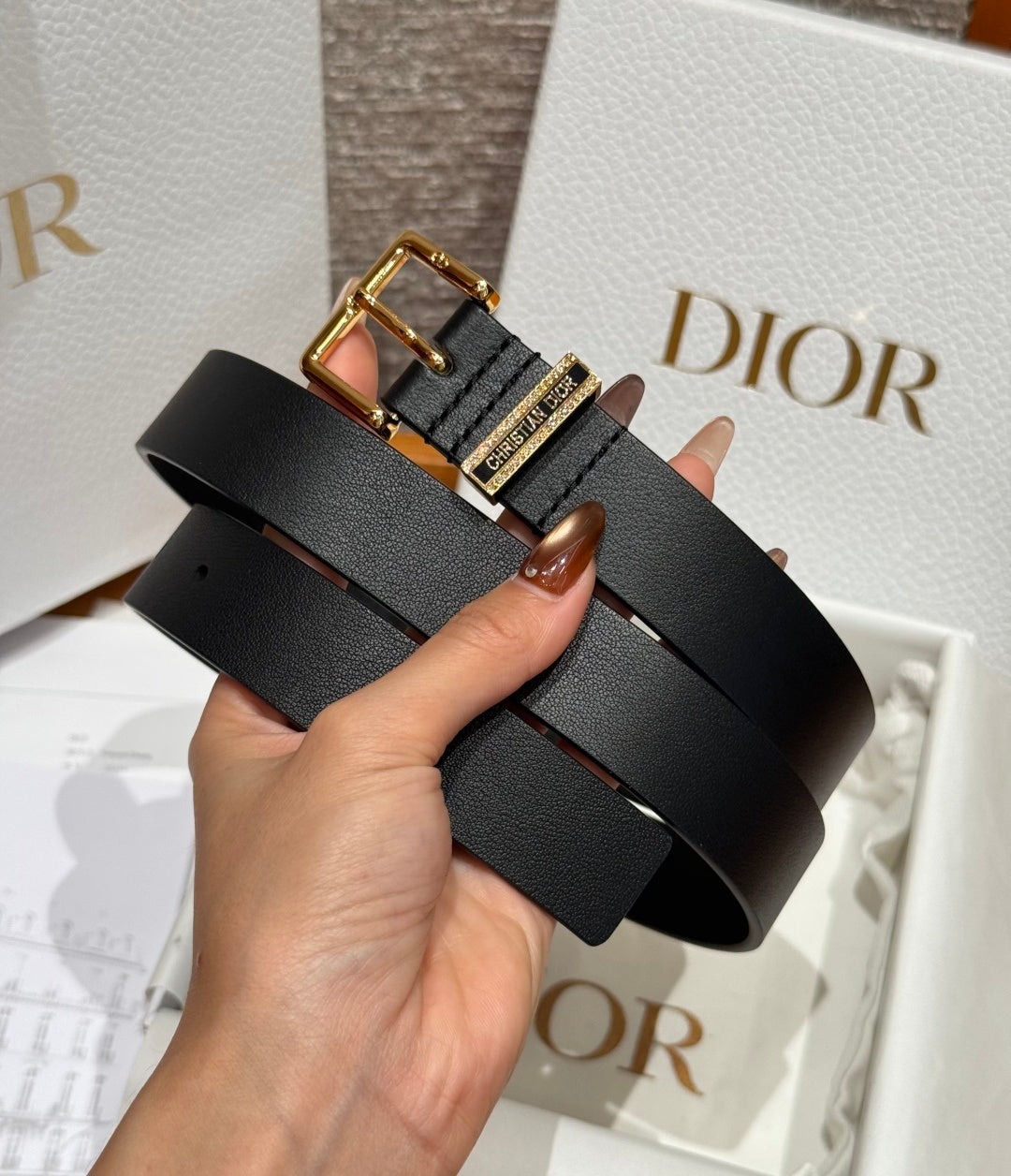 Dior 2026 Night Code Belt 25mm Smooth Cowhide Leather