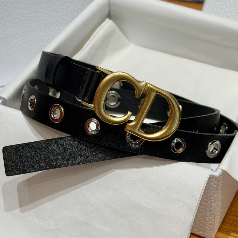 Dior 2026 Montaigne Studded Belt 2.0cm Smooth Leather