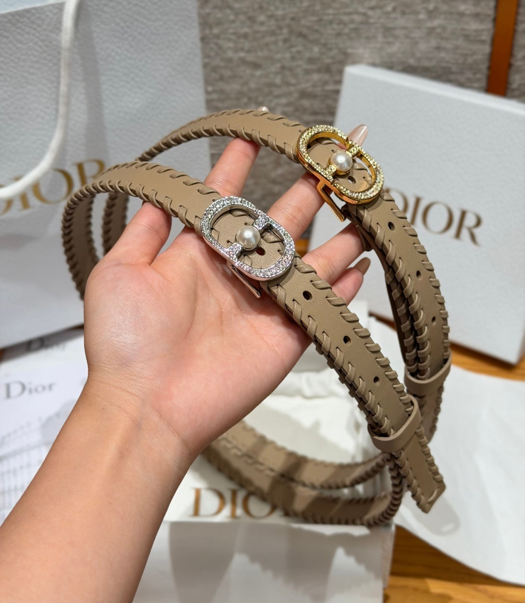 Dior 2026 Hand-woven Calfskin Belt 20mm With Braided Rope Trim