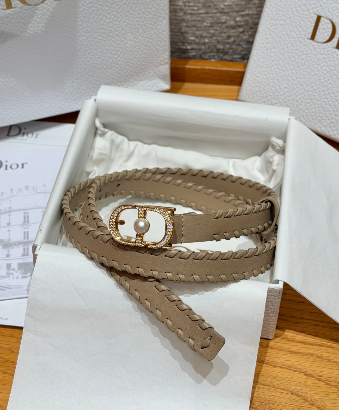 Dior 2026 Hand-woven Calfskin Belt 20mm With Braided Rope Trim
