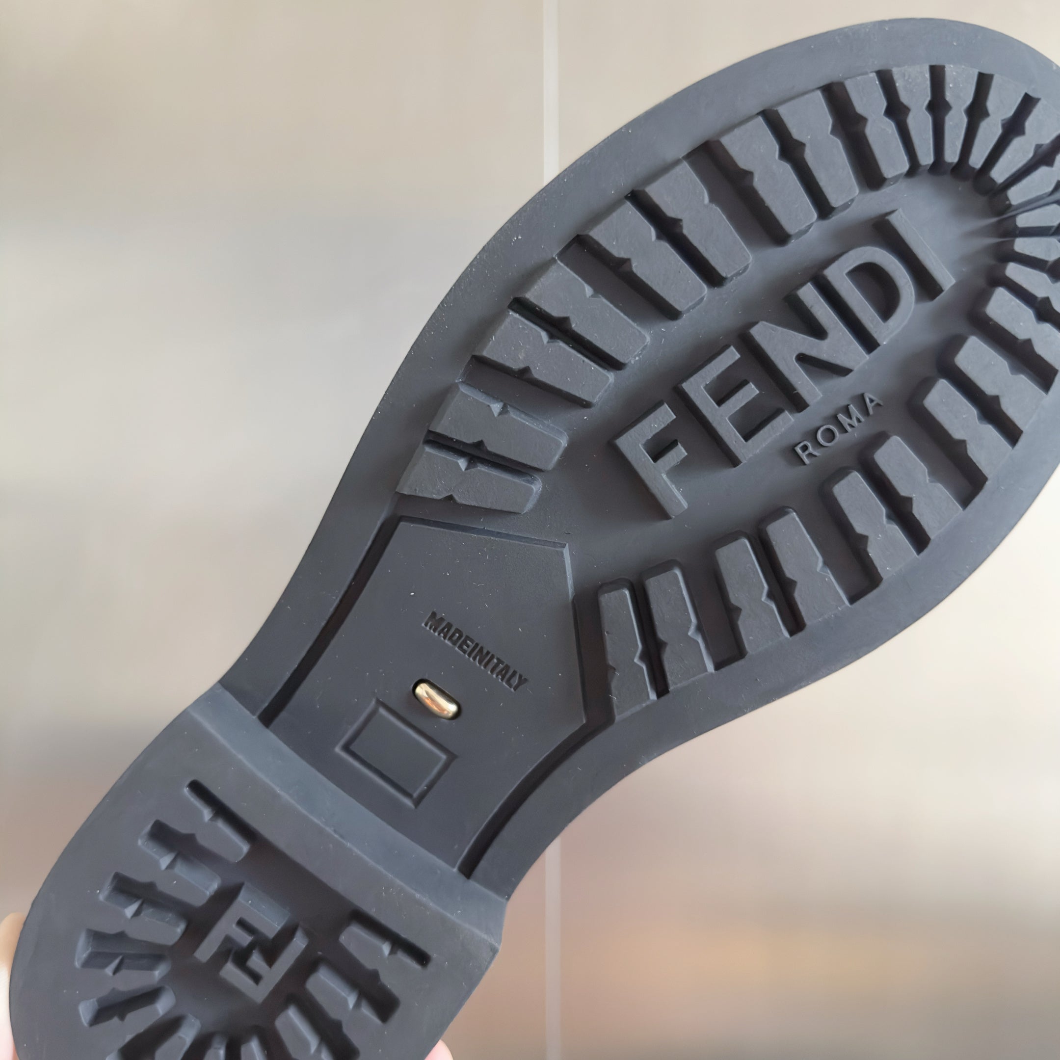 Fendi 2025 Filo Black Sheepskin and FF Fabric Boot 553108