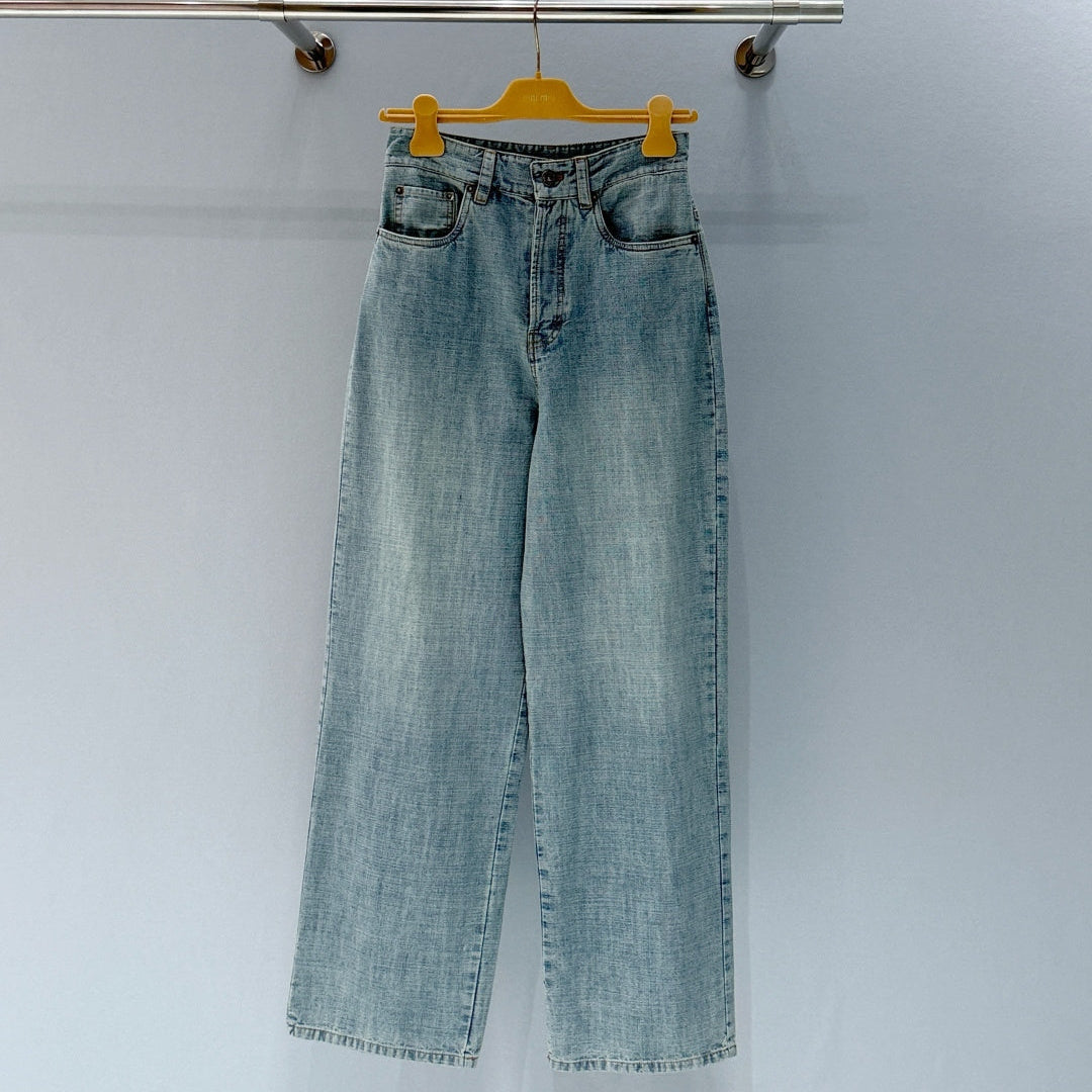 Miumiu 2026 Denim Pant Light Blue Cotton
