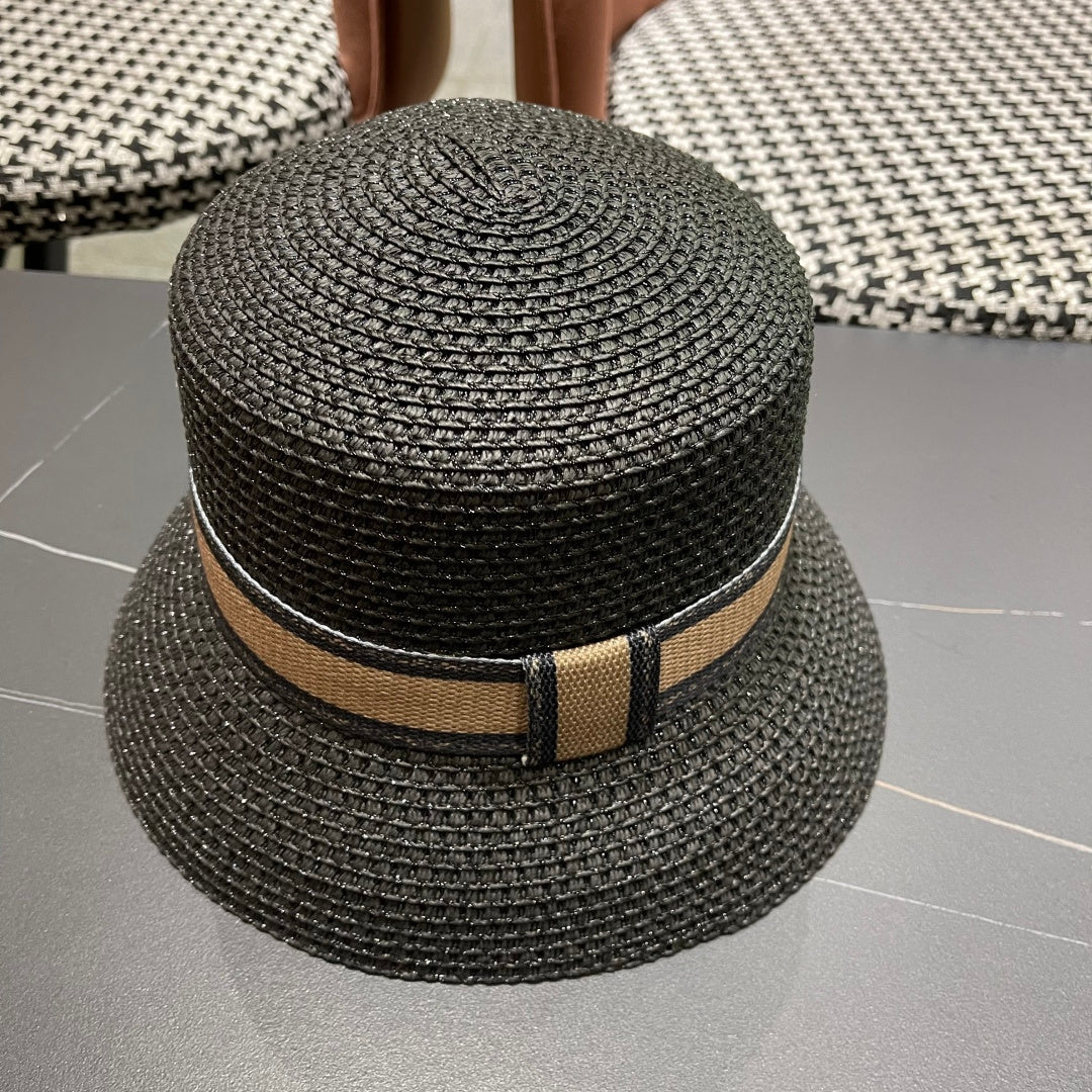 Dior D-Bobby Small Brim Straw Bucket Hat 491805