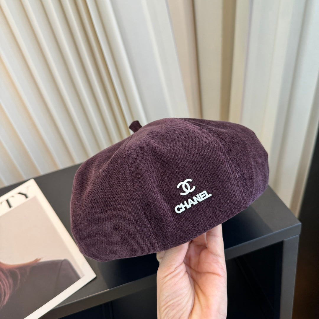 Chanel Corduroy Beret Hat 512572