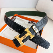 HM Constance Belt 38mm Black Cowhide Gold Buckle 620242