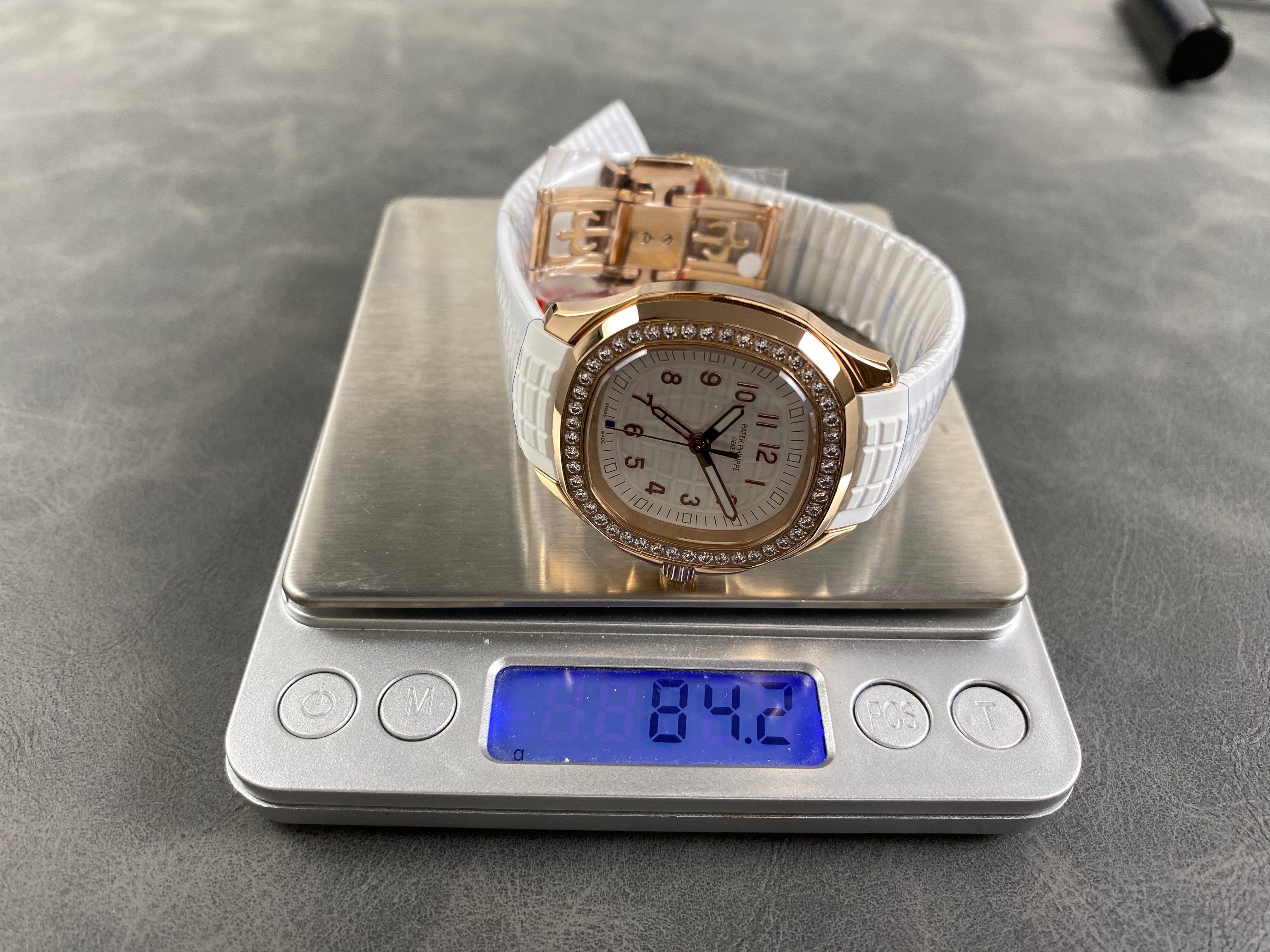 Patek Philippe Aquanaut 38.8mm Rose Gold Case White Rubber Strap
