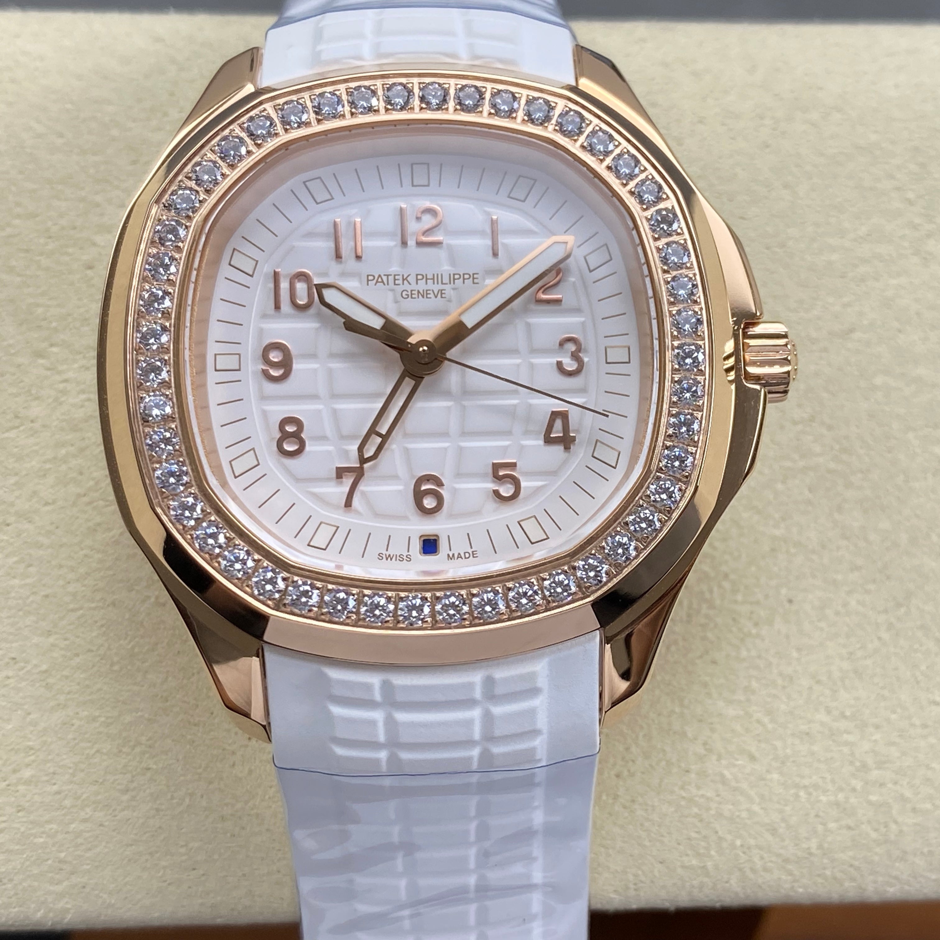 Patek Philippe Aquanaut 38.8mm Rose Gold Case White Rubber Strap