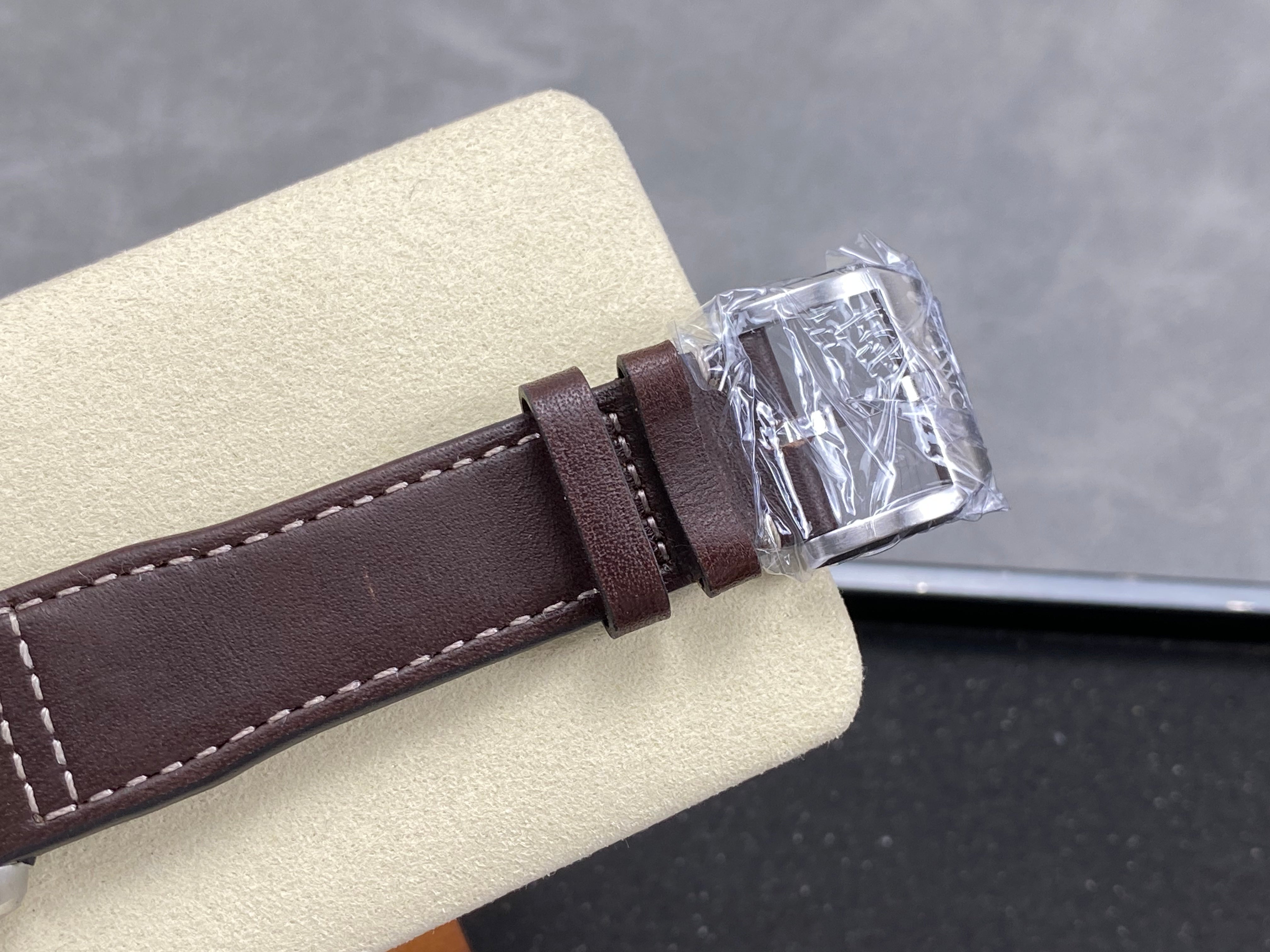 IWC Schaffhausen Pilot's 41mm Green Dial Brown Leather Strap