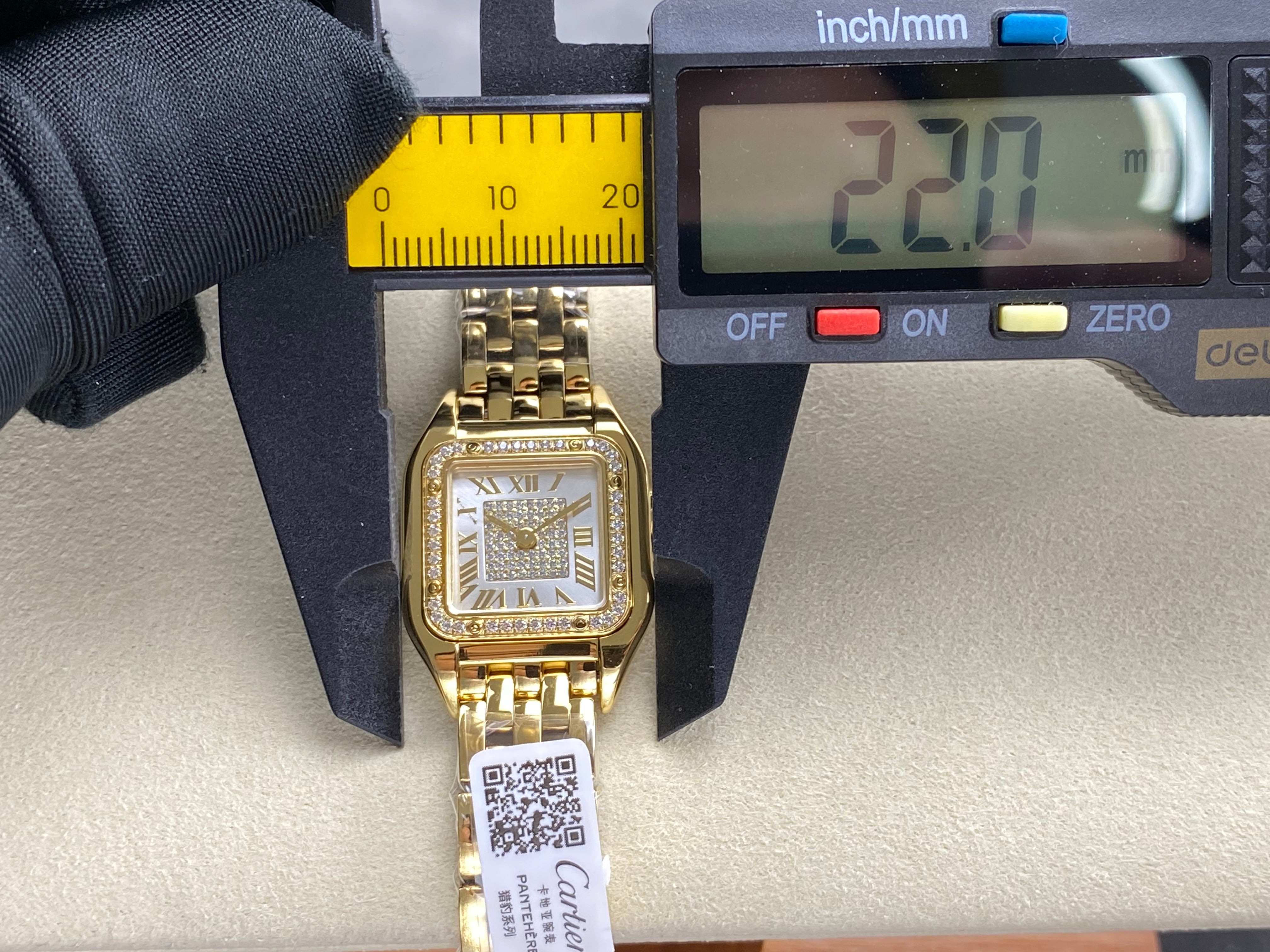 Cartier Panthère  37mm White Diamond Dial Gold Diamond Bezel