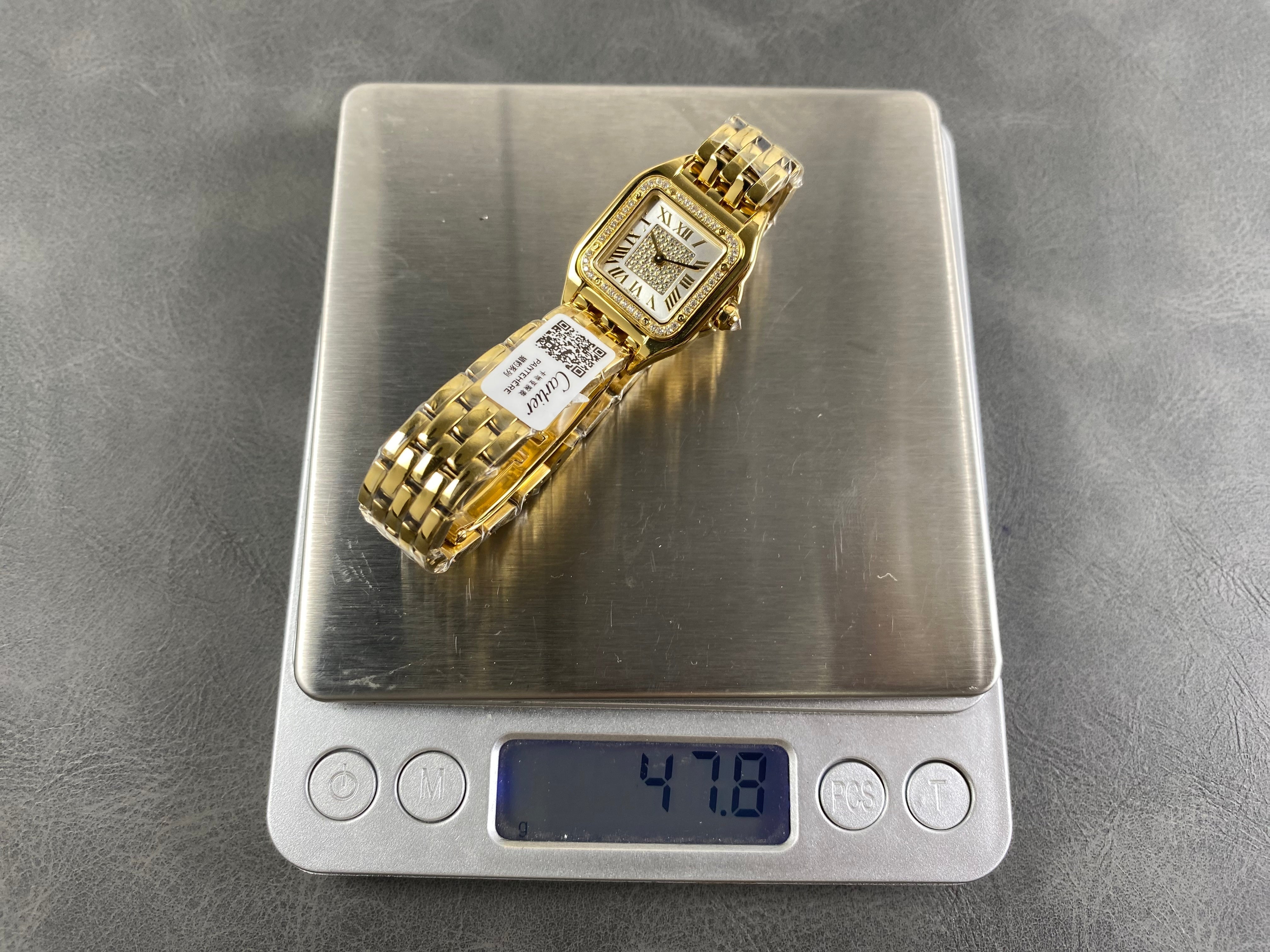 Cartier Panthère  37mm White Diamond Dial Gold Diamond Bezel