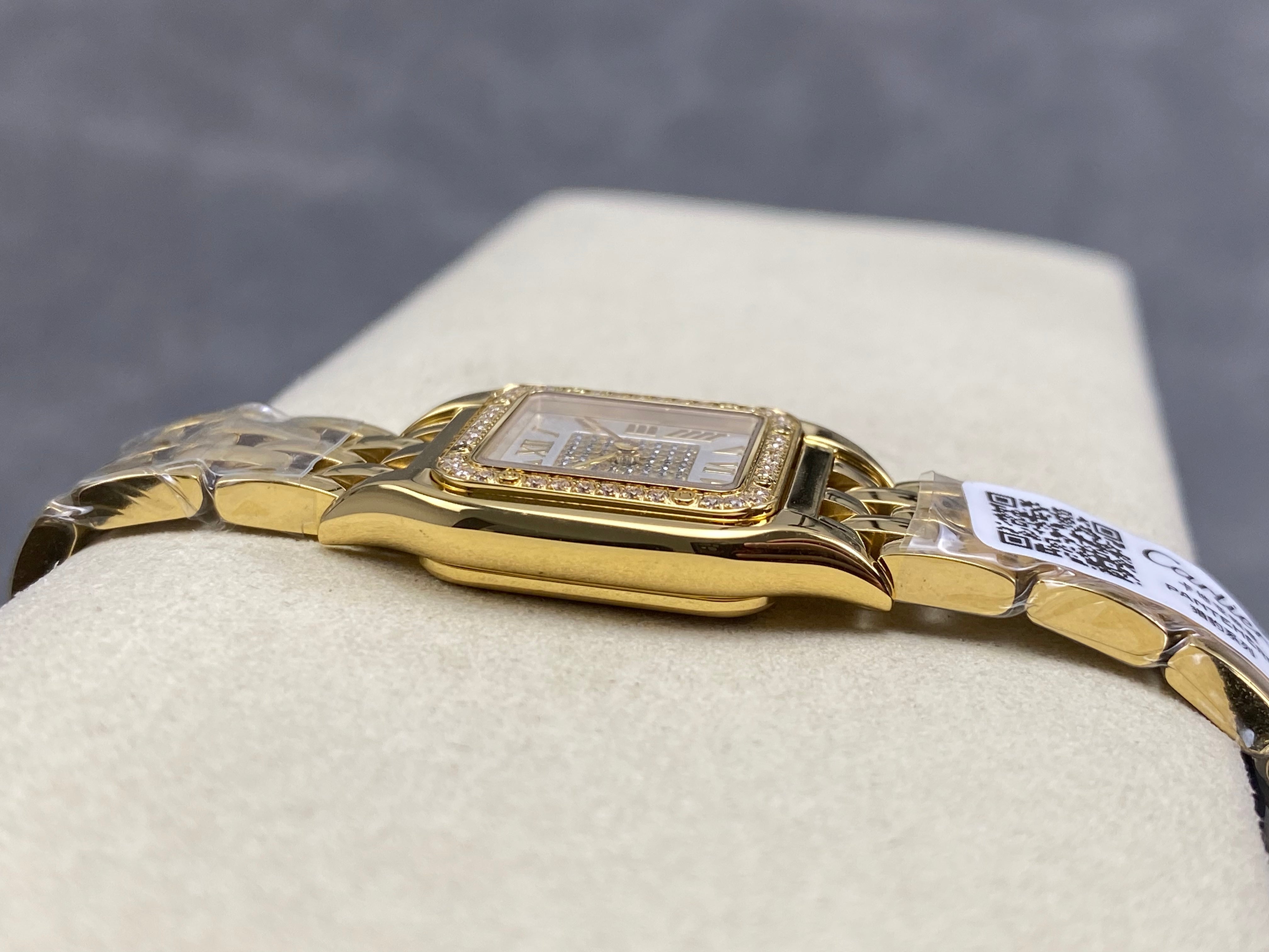 Cartier Panthère  37mm White Diamond Dial Gold Diamond Bezel