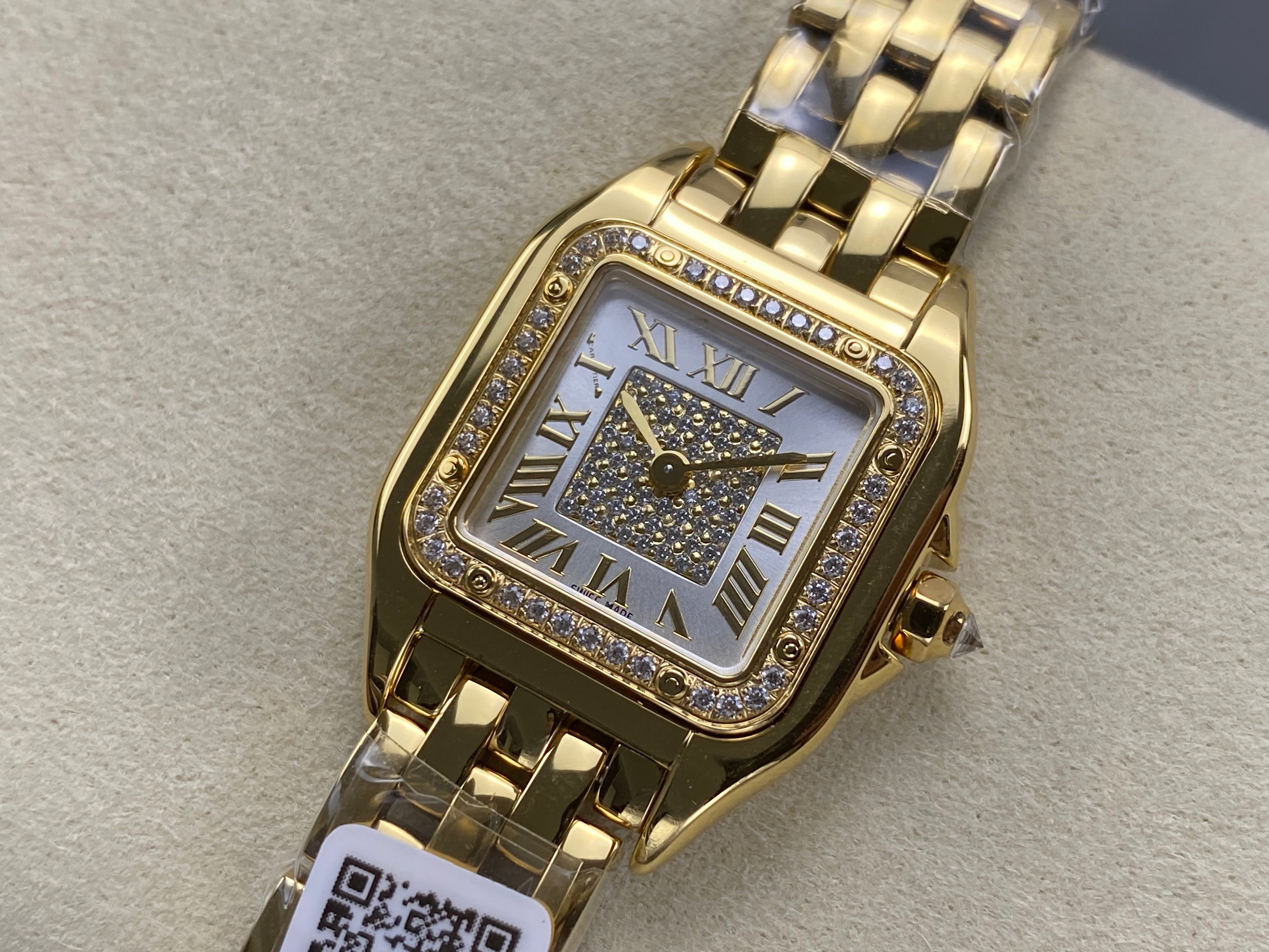 Cartier Panthère  37mm White Diamond Dial Gold Diamond Bezel