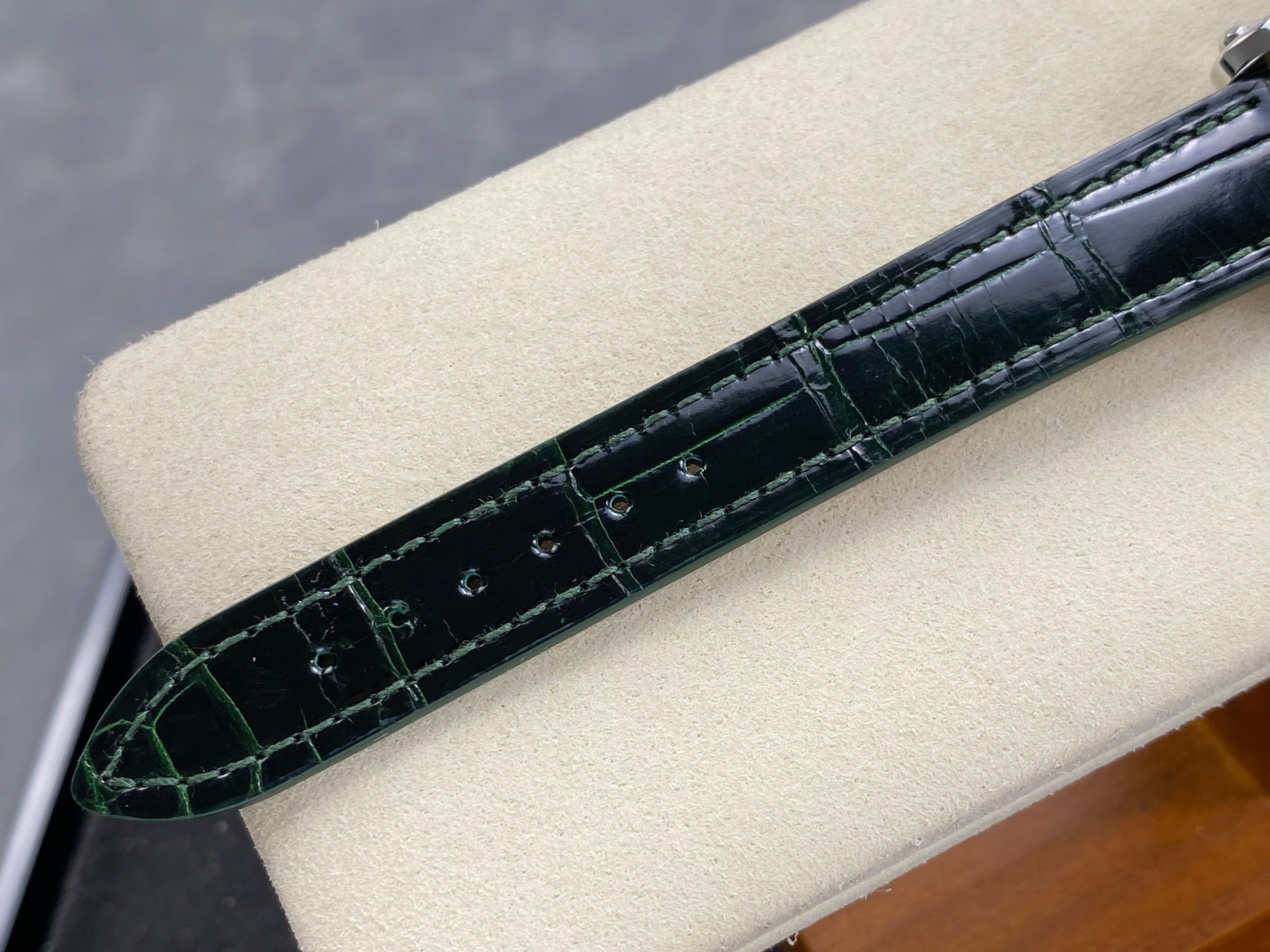 Chopard Happy Sport 30mm Green Diamond Dial Black Green Crocodile Leather