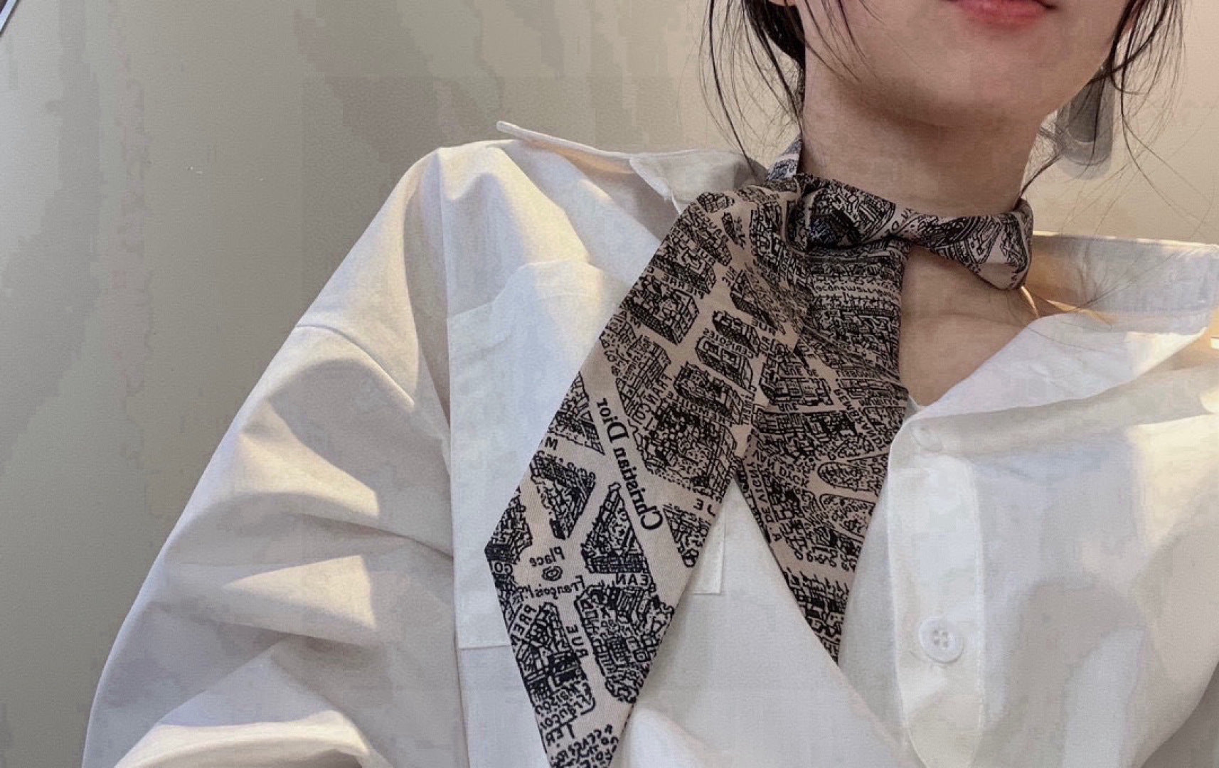 CD Twilly Mini Scarf 105cm Black Mulberry Silk 976498