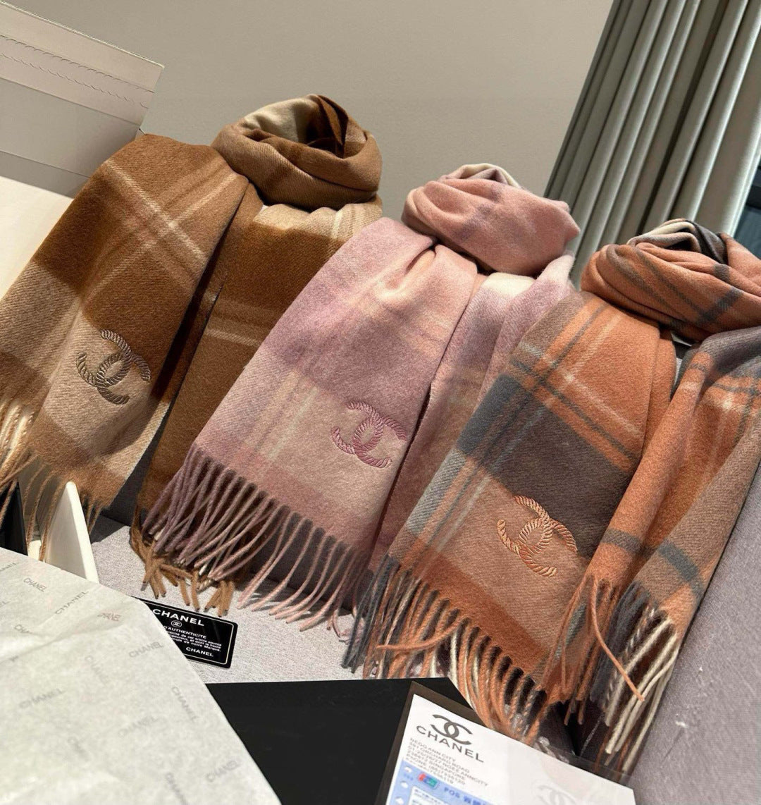 CC 25s Scarf 180cm Brown Cashmere 973462