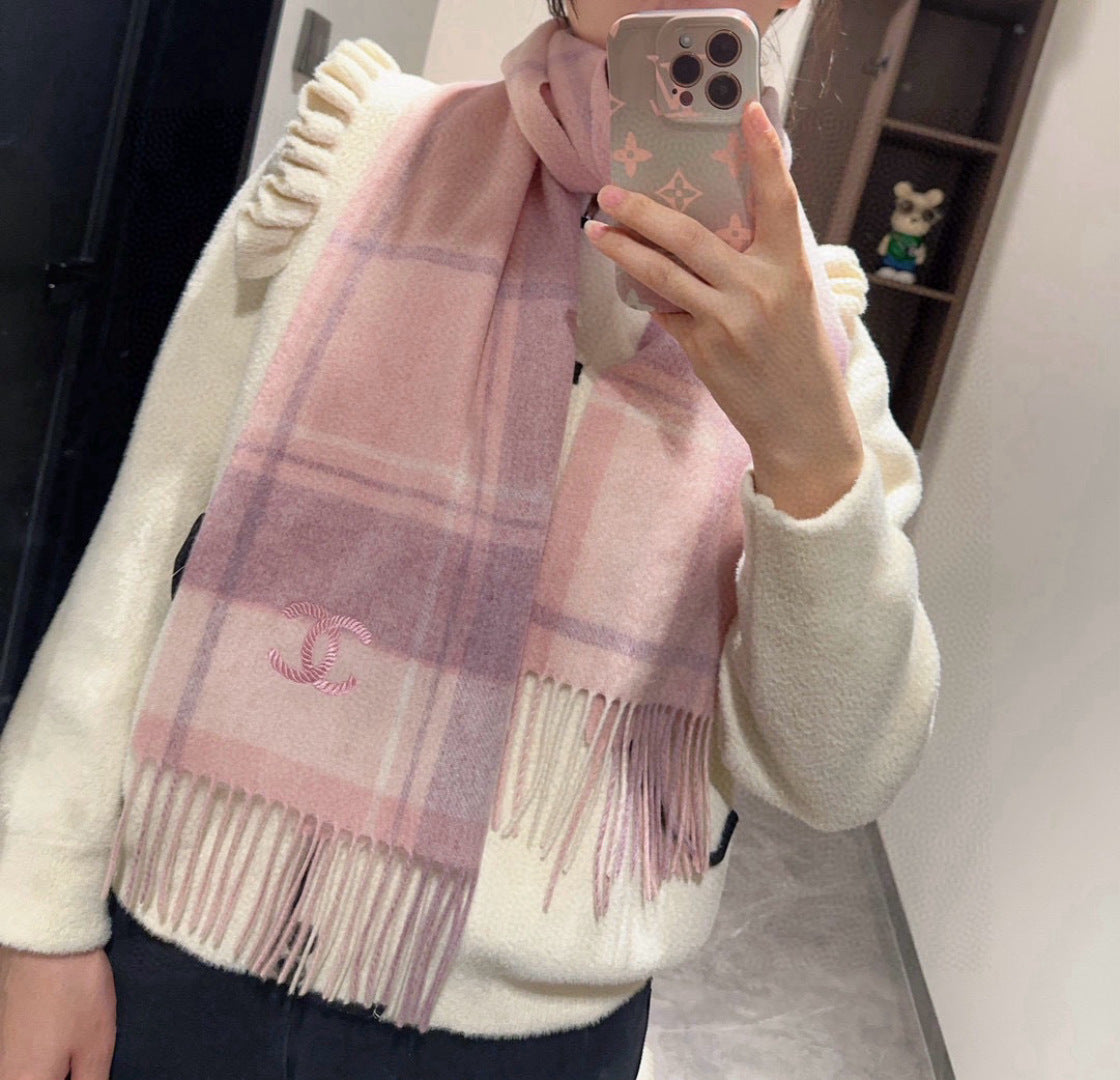 CC 25s Scarf 180cm Pink Cashmere 973463