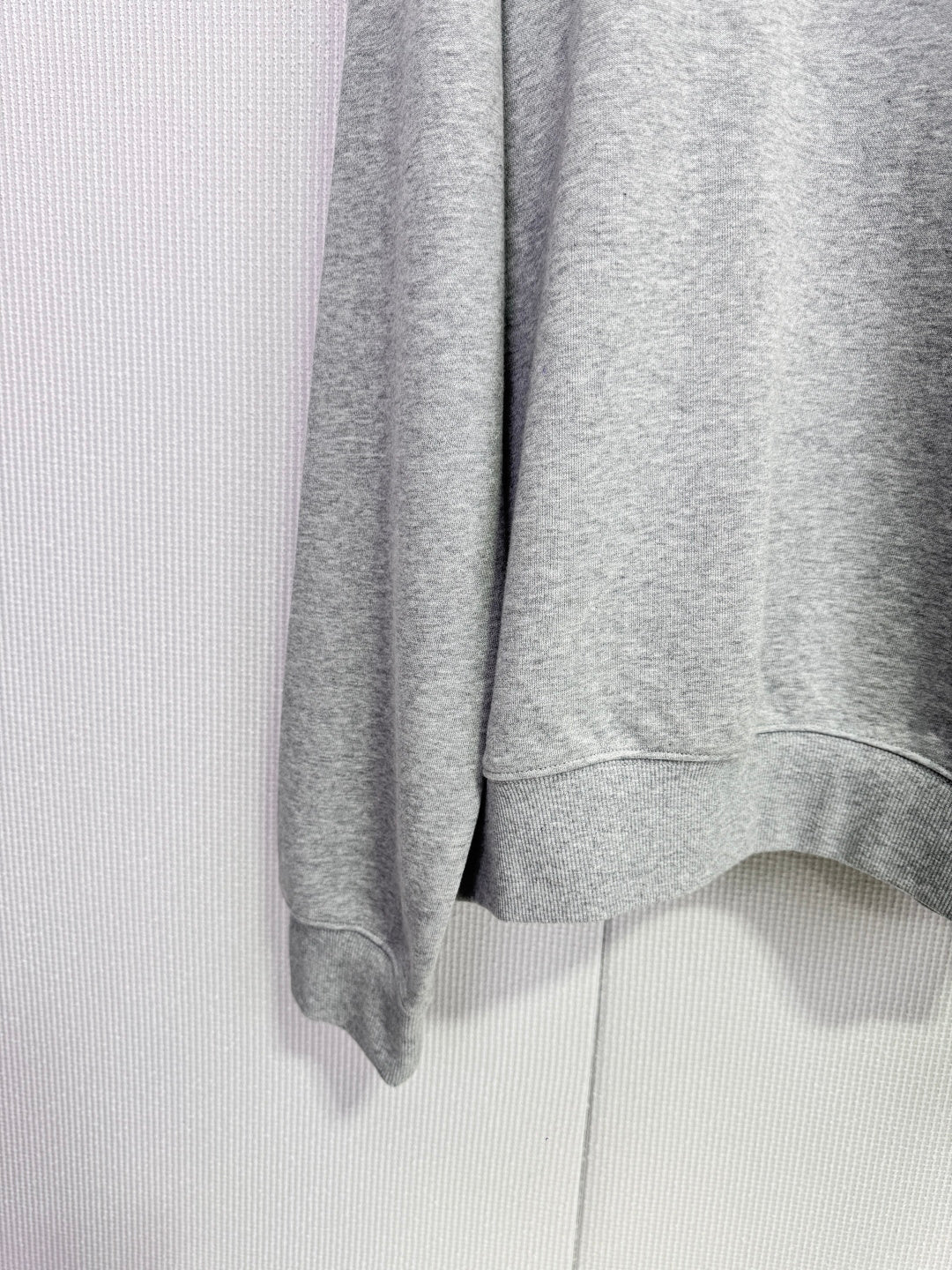 Miumiu 2025 Polo Neck Oversized Sweatshirt Grey Wool