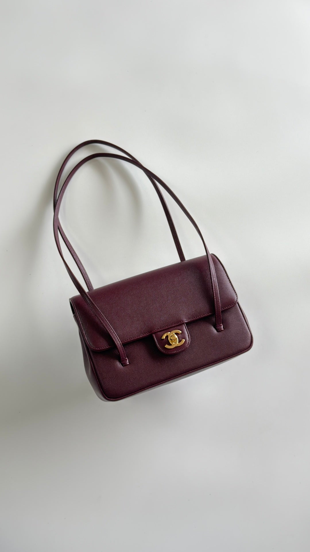 Chanel 26 Shoulder Bag 22 Burgundy Caviar Leather