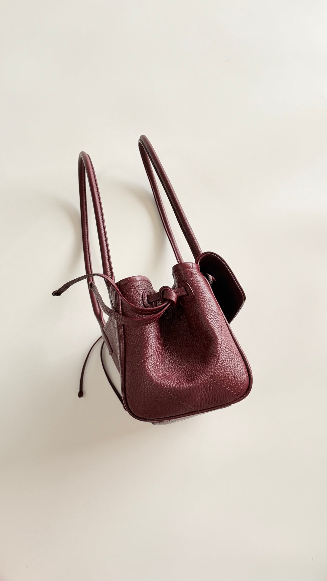 Chanel 2026 Shopping Bag 30.5cm Burgundy Red Grained Calfskin
