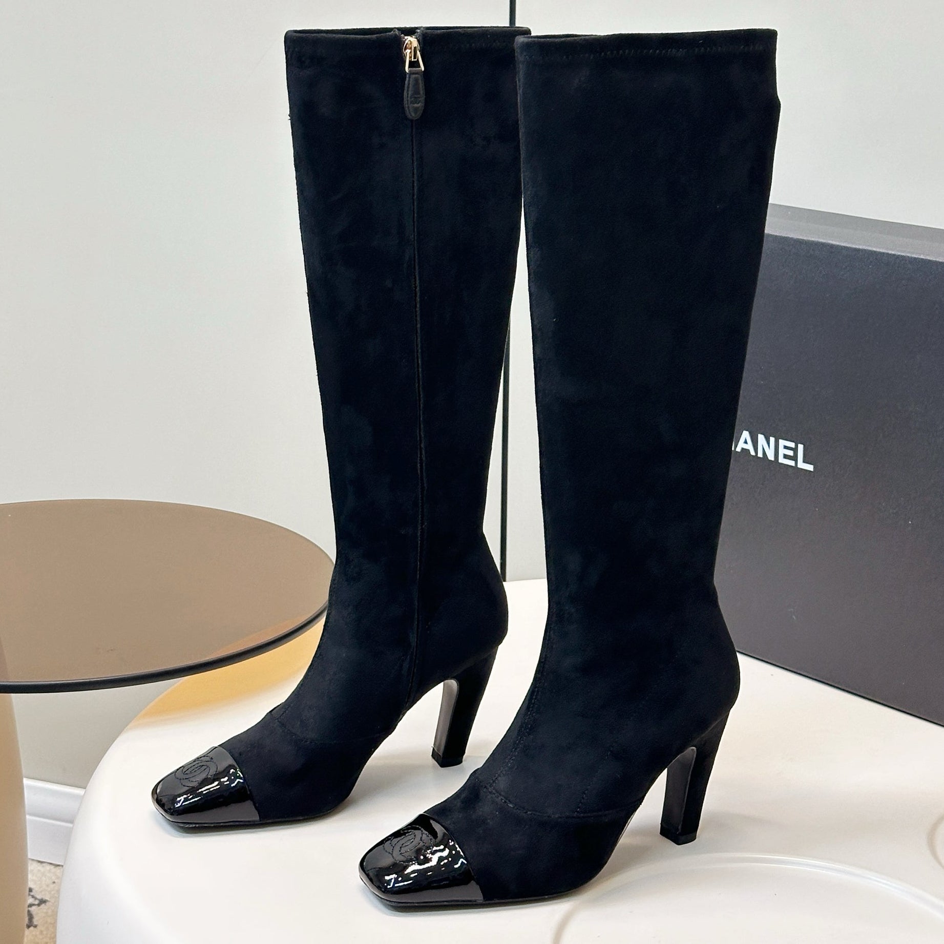 Chanel 2026 Stretch Boots 80mm Suede Cowhide 986293