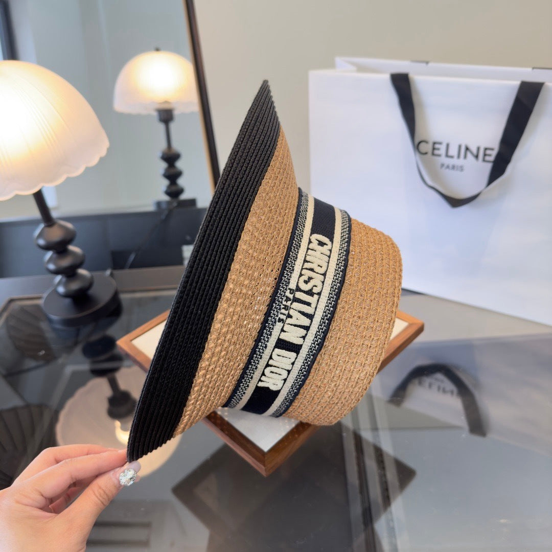 Dior D-Bobby Large Brim Straw Hat 360772
