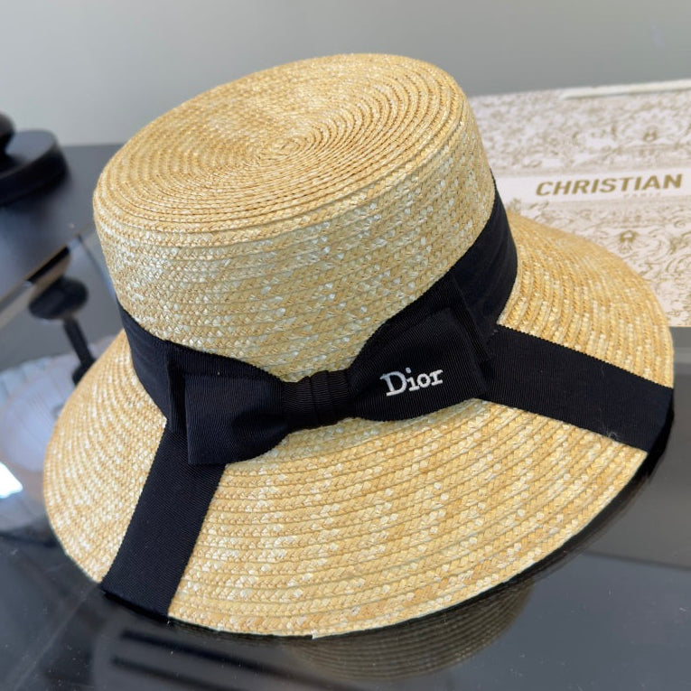 Dior Bow Straw Hat 400886