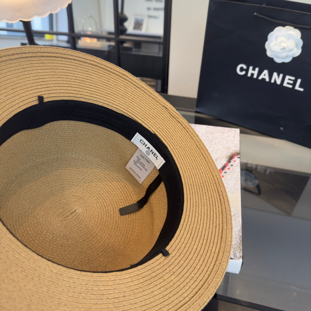 Chanel Flat-top Straw Hat 360773