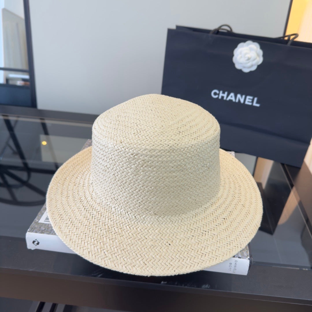 Chanel Straw Hat with Flower Logo 379510