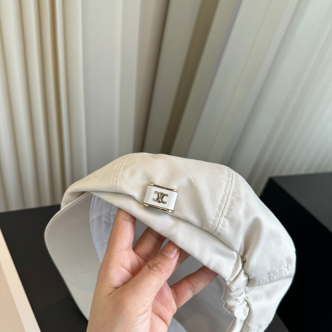 Celine Fabric Casquette Ivory Hat 454017