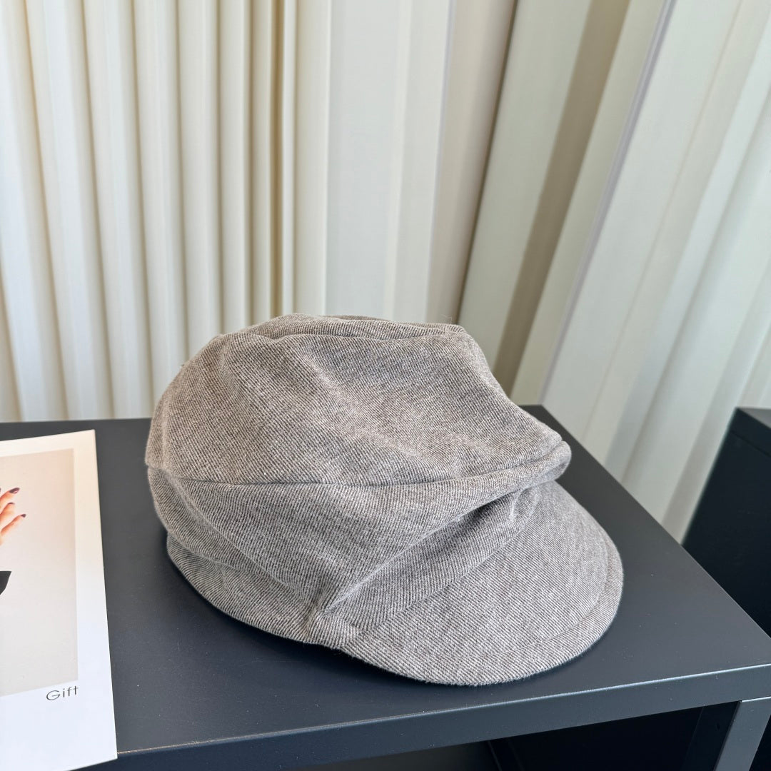 Loewe Cotton Military Cap Gray Hat 454022