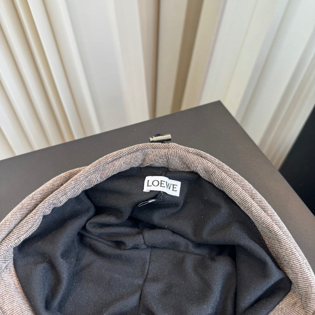 Loewe Cotton Military Cap Gray Hat 454022