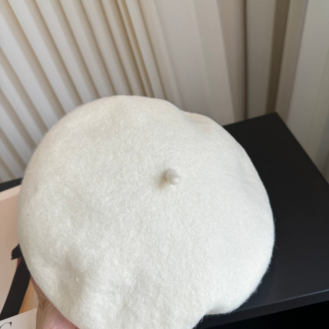 Dior Wool Cashmere Beret White Hat 454010