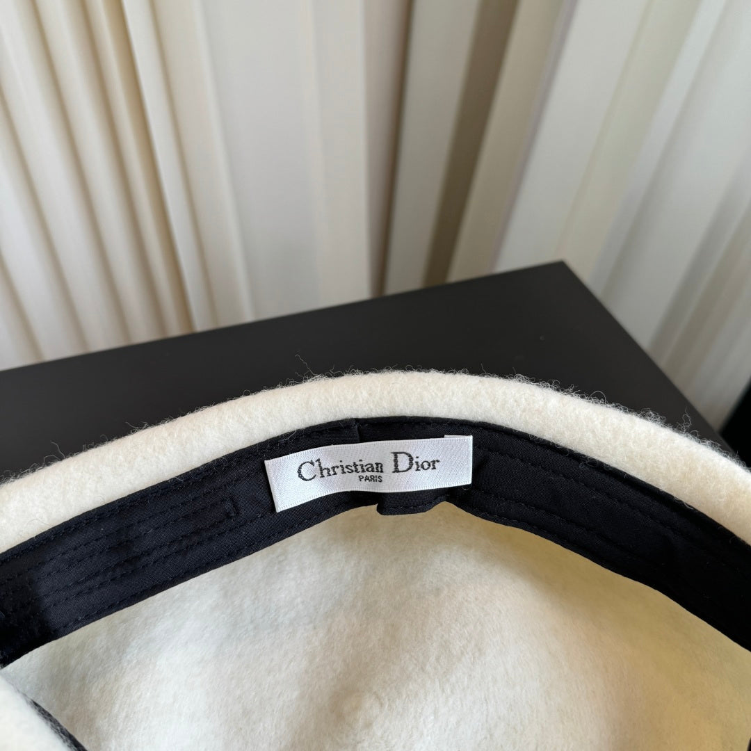Dior Wool Cashmere Beret White Hat 454010