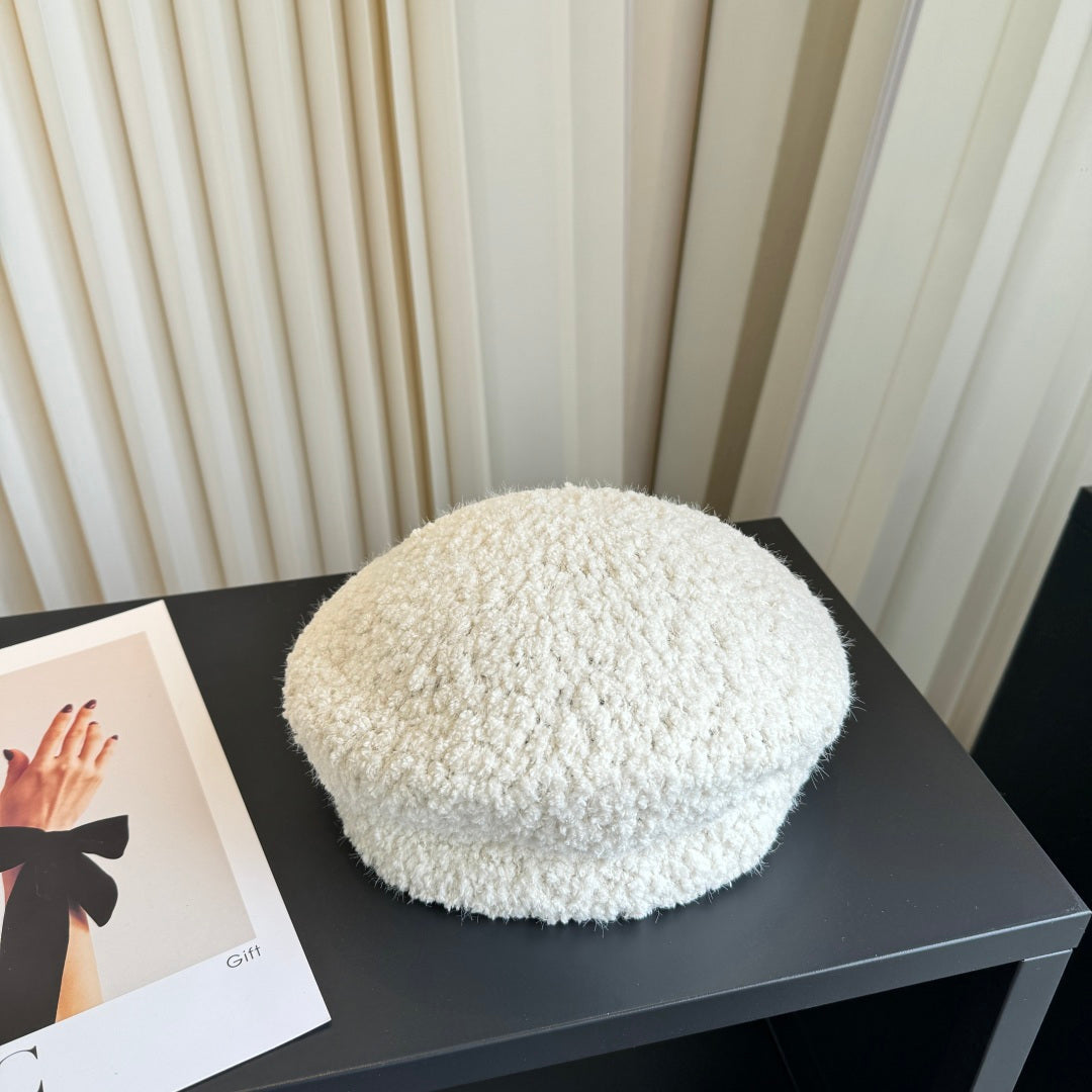 Chanel Wool Cashmere Beret White Hat 454011